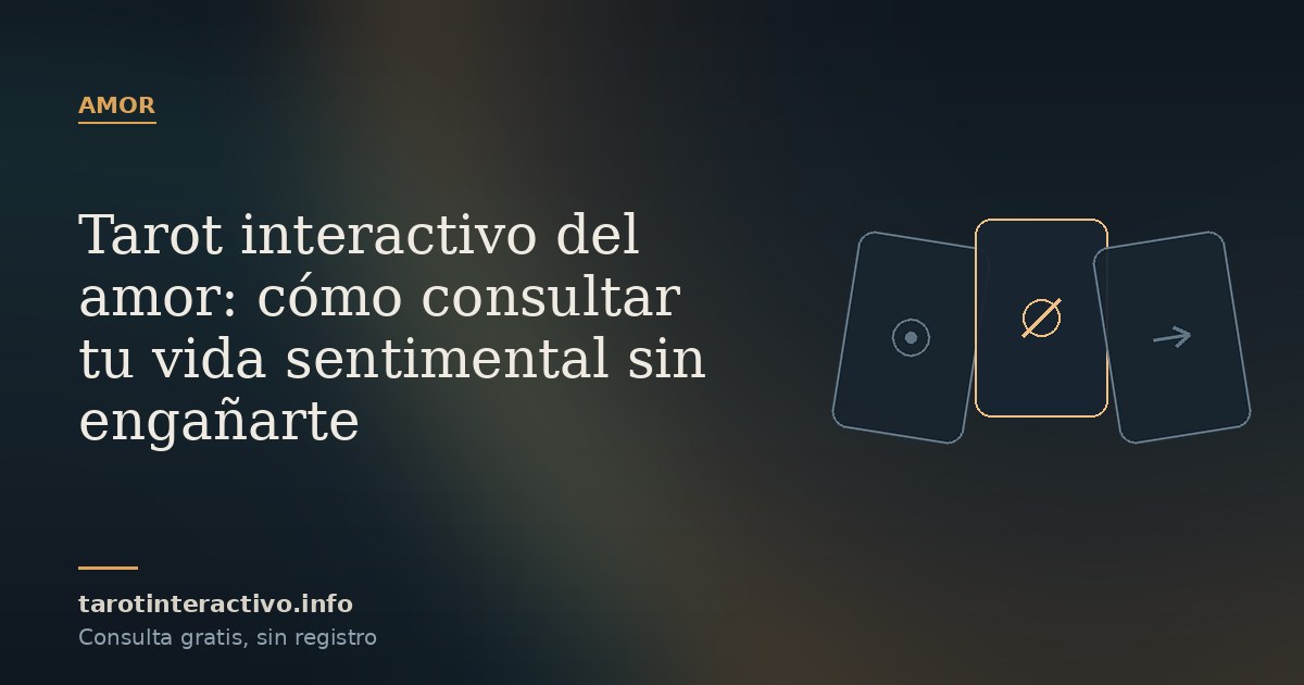 Tres cartas dispuestas sobre fondo azul petróleo con un trazo ámbar uniendo las dos primeras